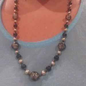 Vintage Black Bead Necklace